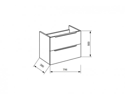 Тумба с раковиной подвесная 80 см, BelBagno ETNA39-800/390-2C-SO-RW-P Rovere Moro, раковина BB800/390ETL белая