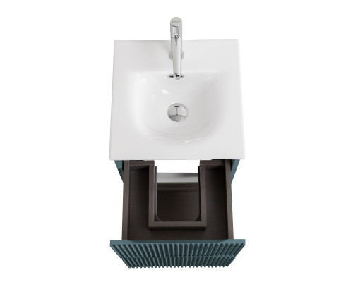 Тумба с раковиной подвесная 40 см, BelBagno UNO-MINI-400-2C-SO-AO Голубой матовый, раковина белая BB-8099-3-40