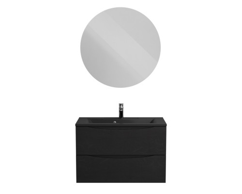 Тумба с раковиной подвесная BelBagno MARINO-800 Rovere Cioccolato Amaro, раковина  BB800/450-LV-ART-PR-NERO