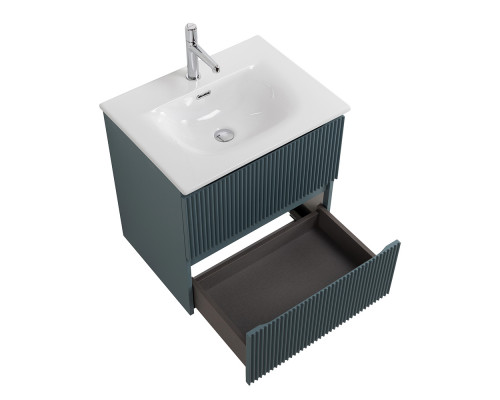 Тумба с раковиной подвесная 50 см, BelBagno UNO-MINI-500-2C-SO-AO Голубой матовый, раковина белая BB-8099-3-50