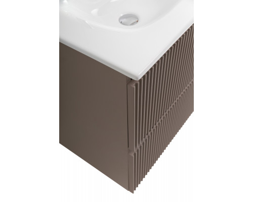 Тумба с раковиной подвесная 60 см, BelBagno UNO-MINI-600-2C-SO-СO Бежевый матовый, раковина белая BB-8099-3-60