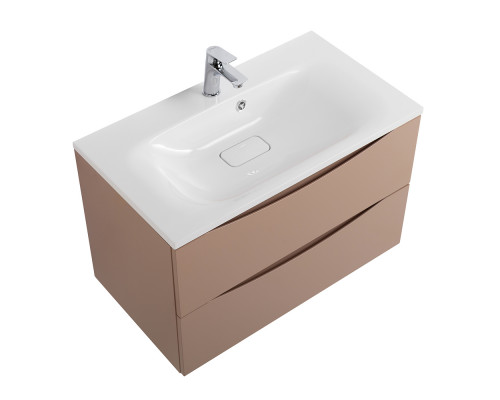 Тумба с раковиной подвесная BelBagno MARINO-800 Capucino Lucido, раковина белая BB800/450-LV-MR-FT