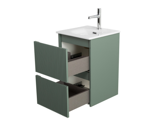 Тумба с раковиной подвесная 40 см, BelBagno UNO-MINI-400-2C-SO-VO Еловый матовый, раковина белая BB-8099-3-40