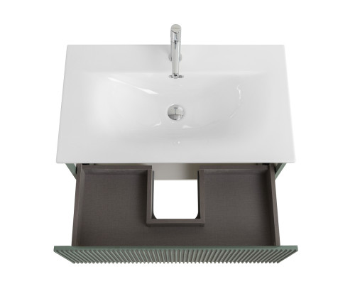 Тумба с раковиной подвесная 80 см, BelBagno UNO-800-1C-SO-VO Еловый матовый, раковина белая BB-8099-80