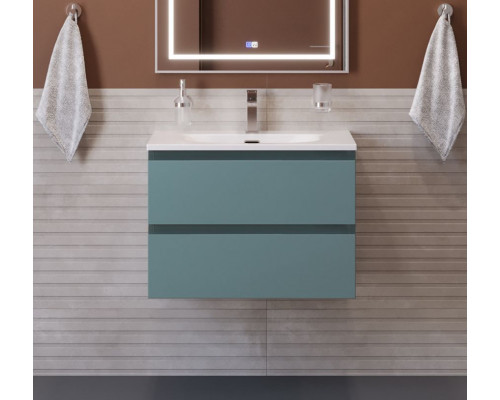 Тумба с раковиной подвесная BelBagno KRAFT-700-2C-SO-AO, 70 см, Голубой Матовый, раковина белая BB-8099-70