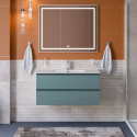 Тумба с раковиной подвесная BelBagno KRAFT-1000-2C-SO-AO Голубой матовый, раковина белая BB1000ETL