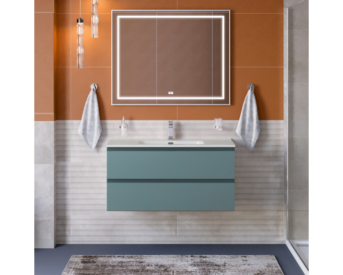 Тумба с раковиной подвесная BelBagno KRAFT-1000-2C-SO-AO Голубой матовый, раковина белая BB1000ETL