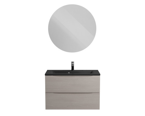 Тумба с раковиной подвесная BelBagno MARINO-800 Rovere Grigio, раковина черная BB800/450-LV-ART-PR-NERO