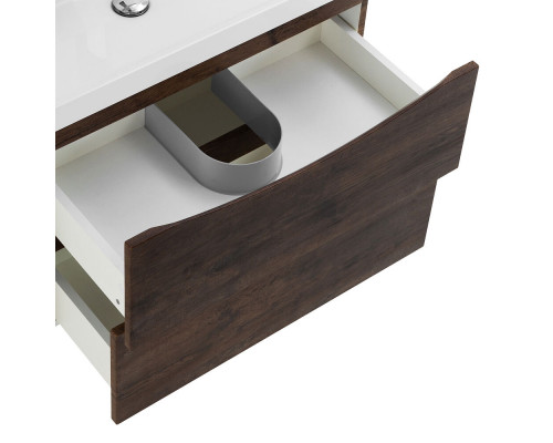 Тумба с раковиной подвесная BelBagno MARINO-600 Rovere Moro, раковина белая