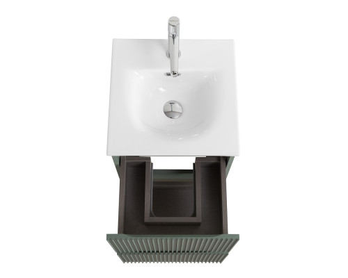 Тумба с раковиной подвесная 40 см, BelBagno UNO-MINI-400-2C-SO-VO Еловый матовый, раковина белая BB-8099-3-40