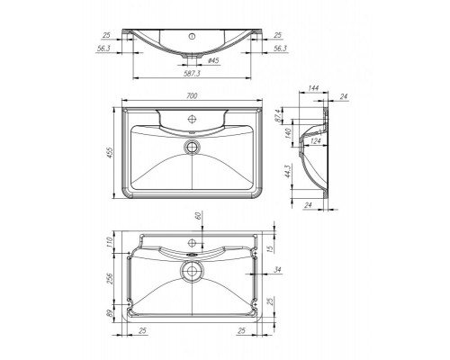 Мебель для ванной BelBagno ACQUA-700 Rovere Rustico, ACQUA-700-2C-SO-RR/BB700/455-LV-MR-ALR