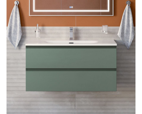 Тумба с раковиной подвесная BelBagno KRAFT-1000-2C-SO-VO, 100 см, Еловый Матовый, раковина белая BB-8099-100