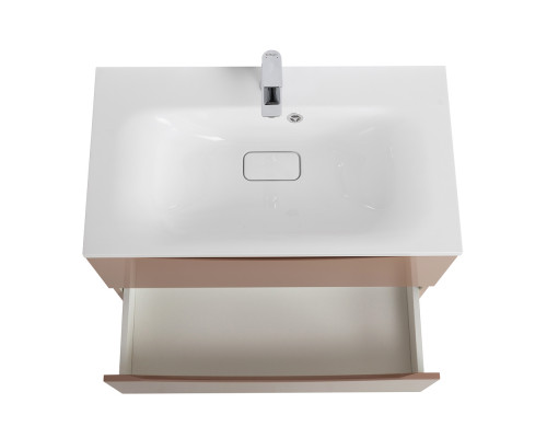 Тумба с раковиной подвесная BelBagno MARINO-800 Capucino Lucido, раковина белая BB800/450-LV-MR-FT