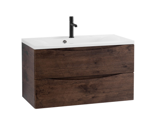 Тумба с раковиной подвесная BelBagno MARINO-800 Rovere Moro, раковина белая BB800/450-LV-MR-PR