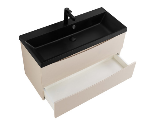 Тумба с раковиной подвесная BelBagno MARINO-800 Crema Opaco, раковина черная  BB800/450-LV-ART-AST-NERO