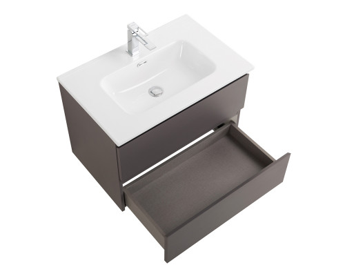 Тумба с раковиной подвесная BelBagno KRAFT-700-2C-SO-GSO, 70 см, Темно-Серый Матовый, раковина белая BB700ETL