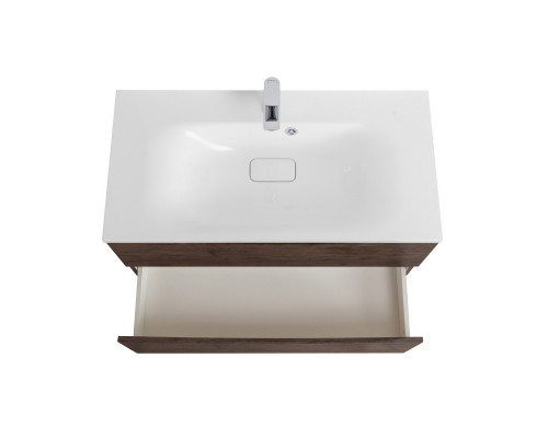 Тумба с раковиной подвесная BelBagno MARINO-800 Rovere Moro, раковина белая BB800/450-LV-MR-FT