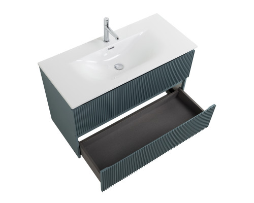 Тумба с раковиной подвесная 100 см, BelBagno UNO-1000-2C-SO-AO Голубой матовый, раковина белая BB-8099-100