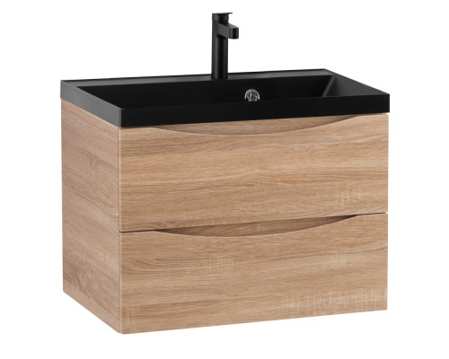 Тумба с раковиной подвесная BelBagno MARINO-700 Rovere Bianco, раковина чёрная BB700/450-LV-ART-AST-NERO