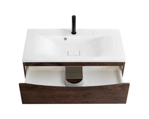 Тумба с раковиной подвесная BelBagno MARINO-800 Rovere Moro, раковина белая BB800/450-LV-MR-PR