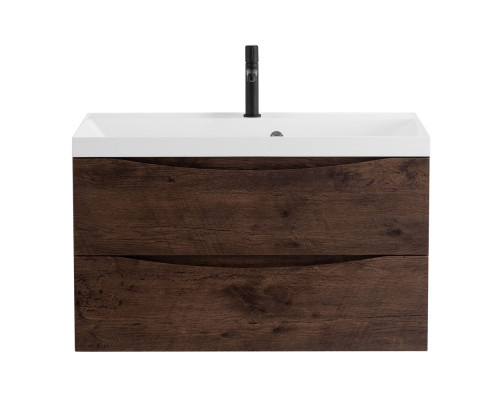 Тумба с раковиной подвесная BelBagno MARINO-800 Rovere Moro, раковина белая BB800/450-LV-MR-AST