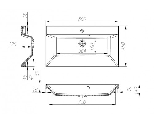 Тумба с раковиной напольная BelBagno MARINO-800 Bianco Lucido, раковина белая BB800/450-LV-MR-AST