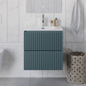 Тумба с раковиной подвесная 70 см, BelBagno UNO-700-2C-SO-AO Голубой матовый, раковина белая BB-8099-70