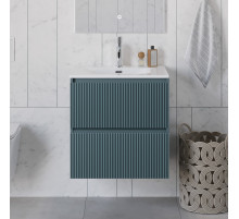 Тумба с раковиной подвесная 70 см, BelBagno UNO-700-2C-SO-AO Голубой матовый, раковина белая BB-8099-70