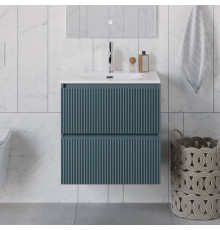 Тумба с раковиной подвесная 70 см, BelBagno UNO-700-2C-SO-AO Голубой матовый, раковина белая BB-8099-70