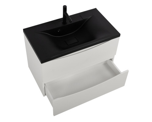 Тумба с раковиной подвесная BelBagno MARINO-800 Bianco Opaco, раковина черная BB800/450-LV-ART-PR-NERO