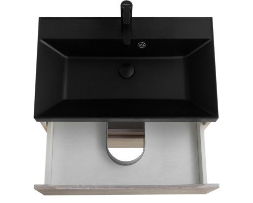 Тумба с раковиной BelBagno MARINO-600 Rovere Grigio, раковина черная  BB600/450-LV-ART-AST-NERO