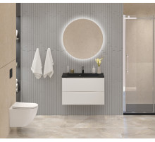 Тумба с раковиной подвесная BelBagno Marino-800, Bianco Lucido, раковина черная BB800/450-LV-ART-PR-NERO
