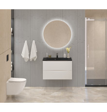 Тумба с раковиной подвесная BelBagno Marino-800, Bianco Lucido, раковина черная BB800/450-LV-ART-PR-NERO