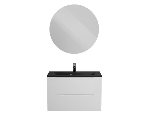 Тумба с раковиной подвесная BelBagno Marino-800, Bianco Lucido, раковина черная BB800/450-LV-ART-PR-NERO