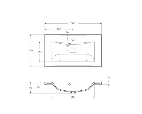 Тумба с раковиной подвесная BelBagno MARINO-800 Rovere Moro, раковина белая BB800/450-LV-MR-PR