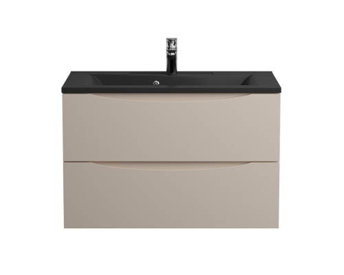 Тумба с раковиной подвесная BelBagno MARINO-800 Crema Opaco, раковина черная BB800/450-LV-ART-PR-NERO