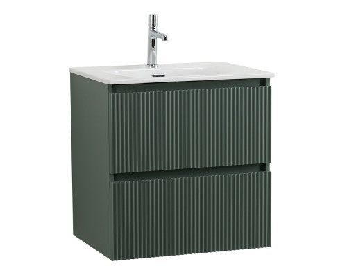 Тумба с раковиной подвесная 60 см, BelBagno UNO-MINI-600-2C-SO-VO Еловый матовый, раковина белая BB-8099-3-60