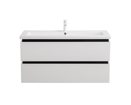 Тумба подвесная с керамической раковиной, CEZARES PLANE-1000-2C-SO-BL, белая  глянцевая, раковина CZR-8070-100