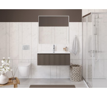 Тумба с раковиной подвесная 100 см, BelBagno UNO-1000-1C-SO-CO Бежевый матовый, раковина белая BB-8099-100