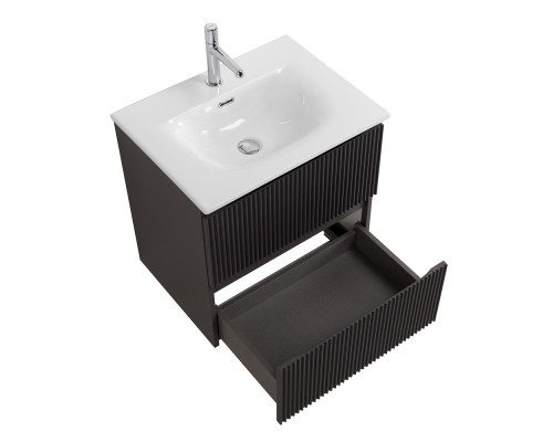 Тумба с раковиной подвесная 50 см, BelBagno UNO-MINI-500-2C-SO-GSO Темно-Серый матовый, раковина белая BB-8099-3-50