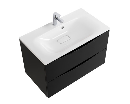 Тумба с раковиной подвесная BelBagno MARINO-800 Nero Lucido, раковина белая BB800/450-LV-MR-FT