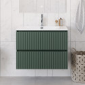 Тумба с раковиной подвесная 80 см, BelBagno UNO-800-2C-SO-VO Еловый матовый, раковина белая BB-8099-80