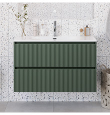 Тумба с раковиной подвесная 100 см, BelBagno UNO-MINI-1000-2C-SO-VO Еловый матовый, раковина белая BB-8099-3-100