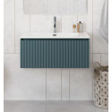 Тумба с раковиной подвесная 80 см, BelBagno UNO-800-1C-SO-AO Голубой матовый, раковина белая BB-8099-80