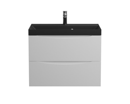 Тумба с раковиной подвесная BelBagno MARINO-700 Bianco Lucido, раковина черная BB700/450-LV-ART-AST-NERO