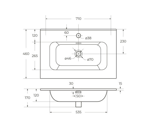 Мебель для ванной подвесная CEZARES DUET-N-700-2C-SO-BL Bianco Lucido эмаль