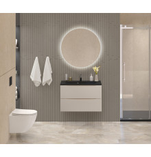 Тумба с раковиной подвесная BelBagno MARINO-800 Crema Opaco, раковина черная BB800/450-LV-ART-PR-NERO