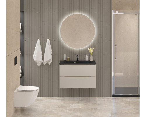 Тумба с раковиной подвесная BelBagno MARINO-800 Crema Opaco, раковина черная BB800/450-LV-ART-PR-NERO