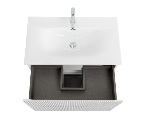 Тумба с раковиной подвесная 80 см, BelBagno UNO-800-2C-SO-BO Bianco Opaco, раковина белая BB-8099-80