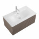 Тумба с раковиной подвесная 80 см, BelBagno UNO-800-1C-SO-CO Бежевый матовый, раковина белая BB-8099-80